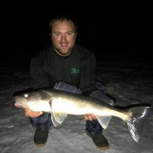 Repping JStock designs while getting in some solid northern night ice fishing.